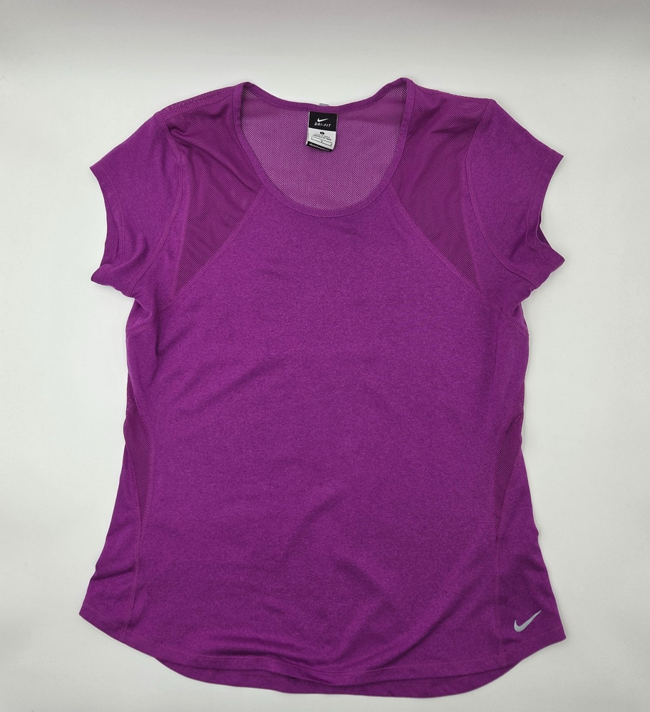 NIKE Women's Neon Purple Dri-Fit Athletic Short Sleeve Shirt Size Large