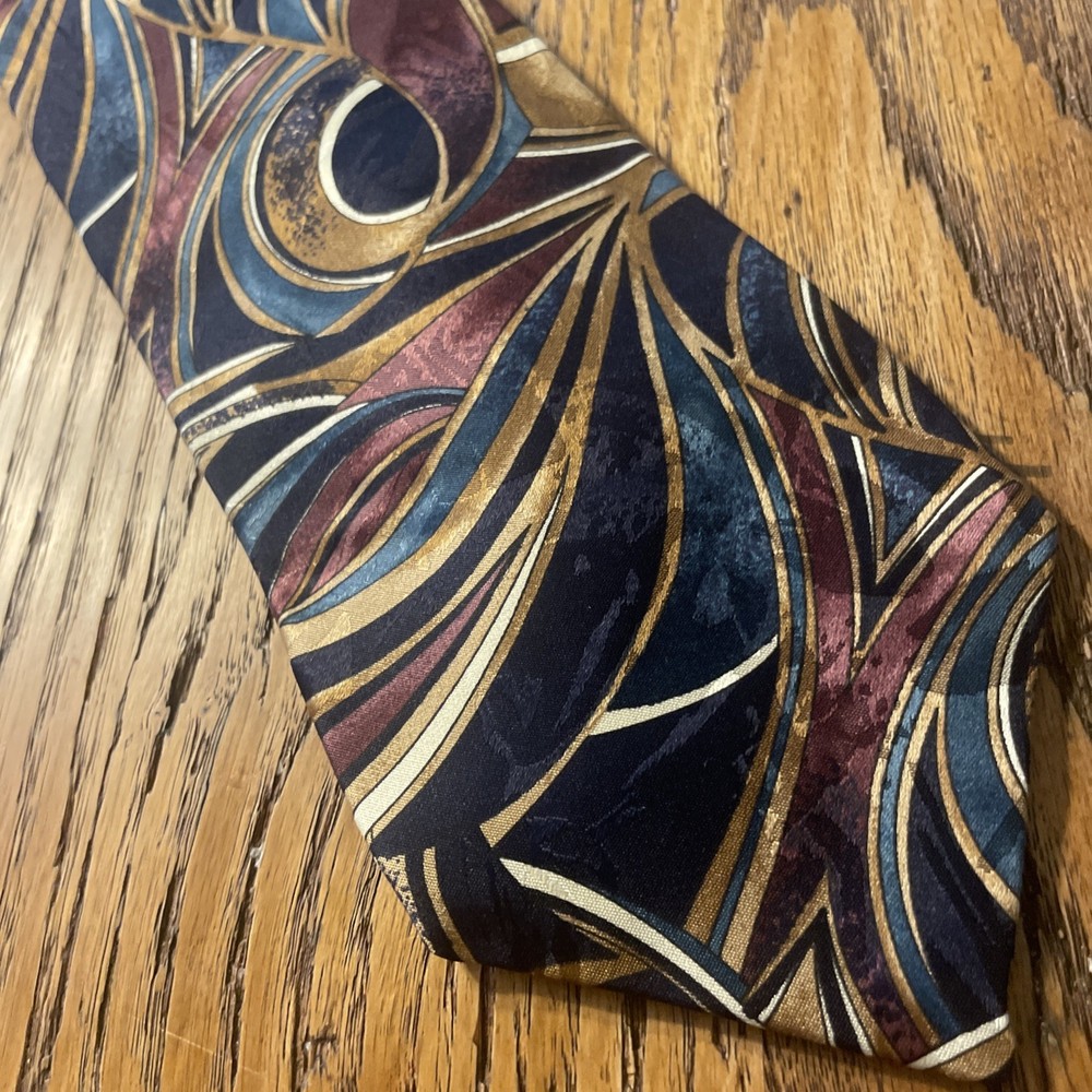 Vintage EUC Hanover St. Tie Works Ltd. Abstract Silk Tie USA Necktie