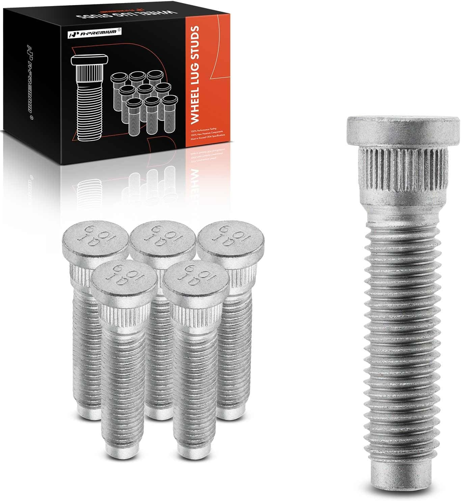 6PCS Wheel Studs M14-2.0 & 43.5Mm Long Serrated Lug Studs Compatible with Ford F