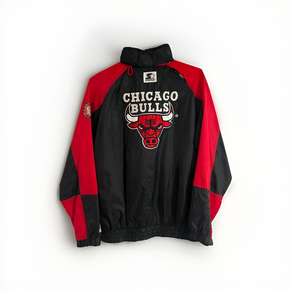 Vintage Chicago Bulls Starter NBA Track Windbreaker Jacket Mens - Size S Red