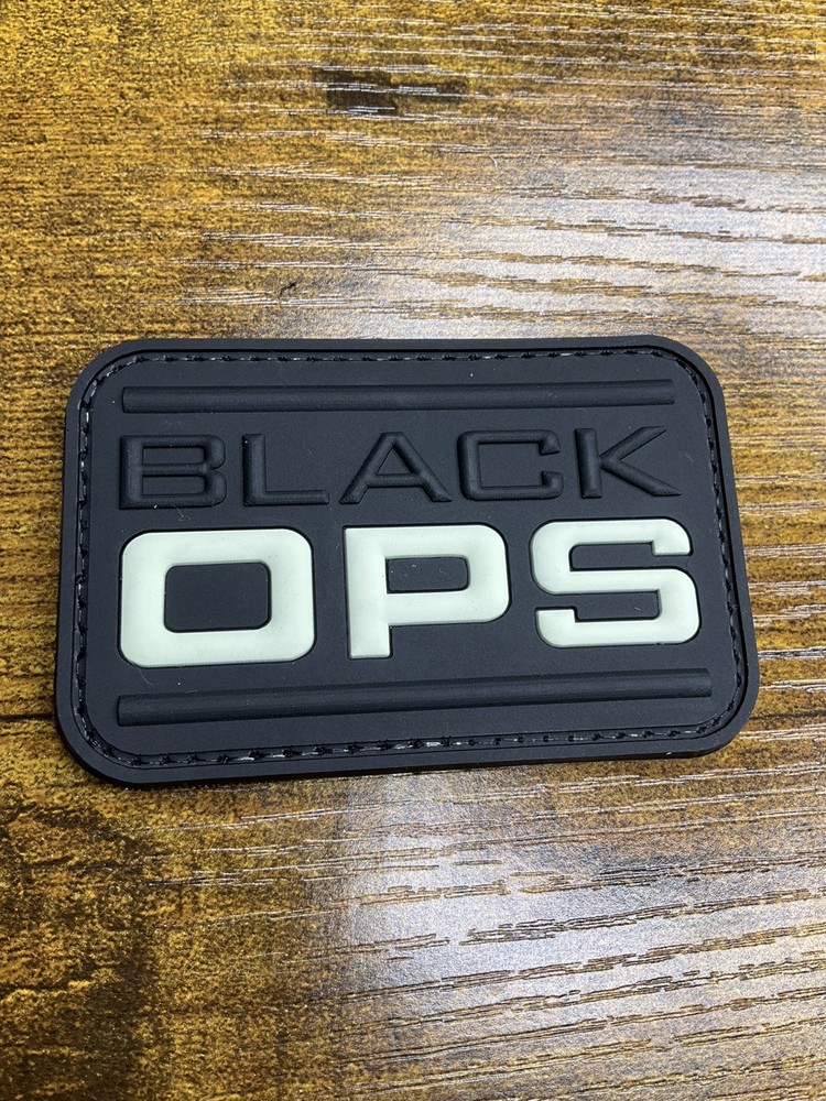 Black Ops Ghost Patch PVC Hook Loop Rubber Military Duty Design