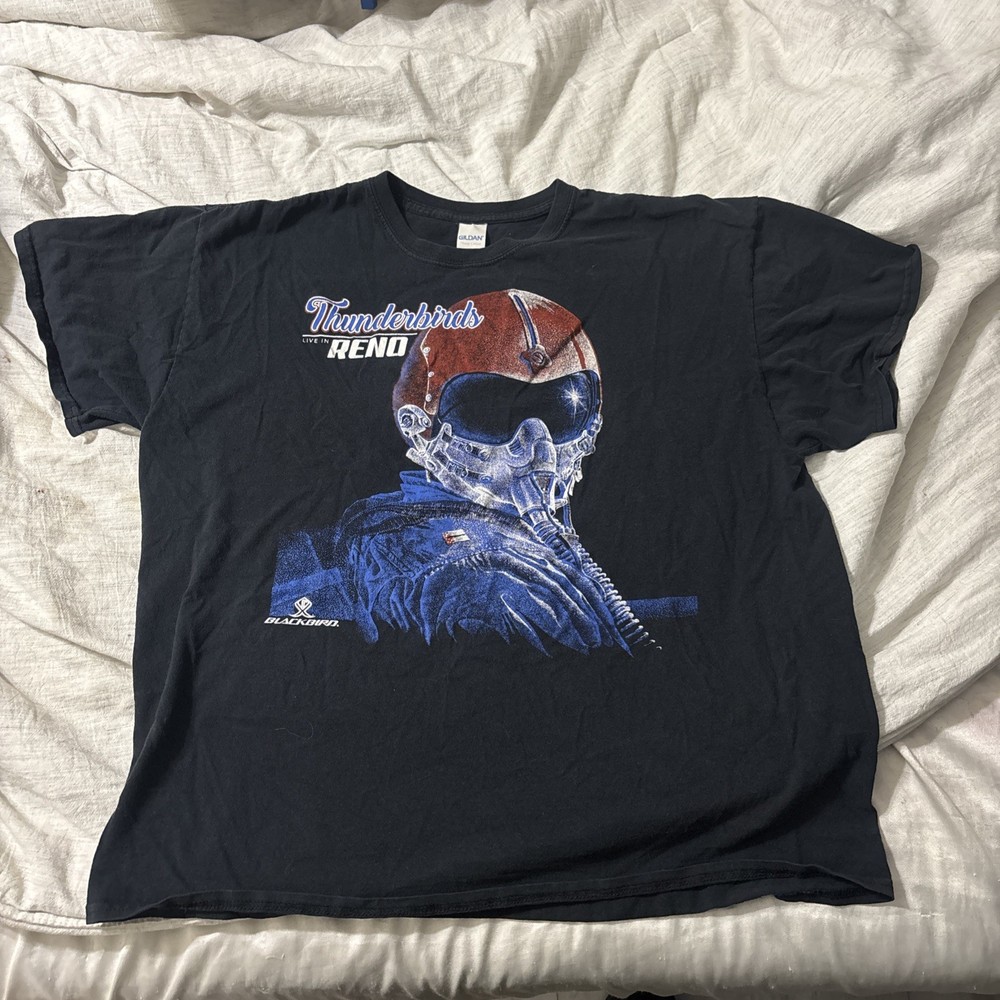Vintage Thunderbirds Shirt Mens XL Black Air Force Pilot Graphic 90s Jets Tee
