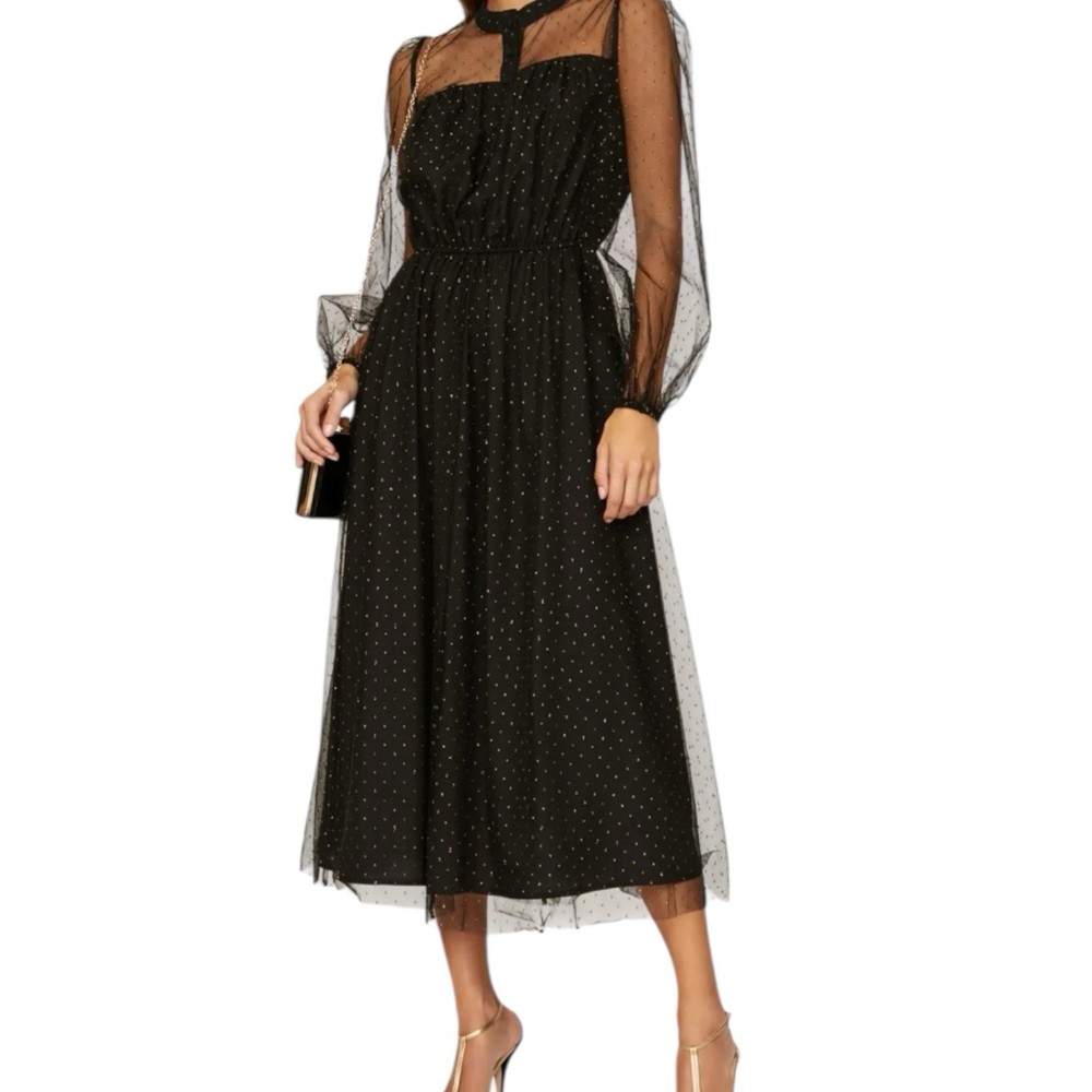 Adam Lippes RTR dress Size 2 Black Goth Witchy Dark Romance Celestial Sheer