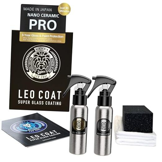 LEO COAT 2-Layer Nano-Glass Ceramic Coating Made in Japan with 3-Year Gloss Protection  