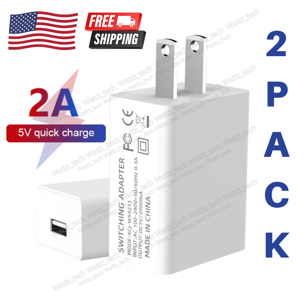 2-Pack 5V 2A USB Wall Charger Power Adapter for Home US Plug-image