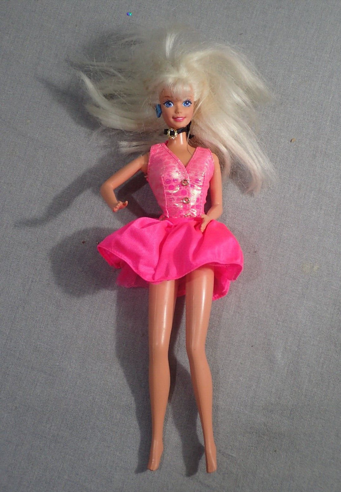 Barbie Cut N Style Doll Mattel 1994 Blonde Original Dress Neon Pink 90's Vintage