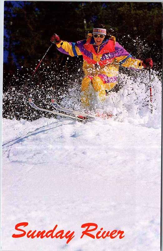 Postcard SKIING SCENE Bethel Maine ME m/09 AN0786