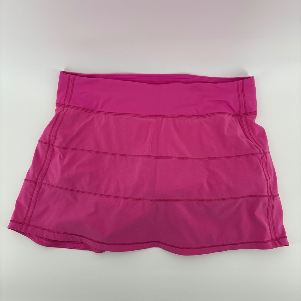 Lululemon Pace Rival Skirt Pink Womens 8 Tall Tiered Back Tennis Skort