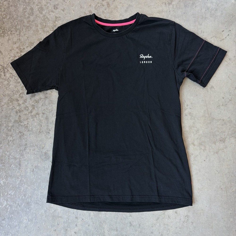 Rapha London Clubhouse Short Sleeve T Shirt Graphic Crew Black Cotton Mens Large