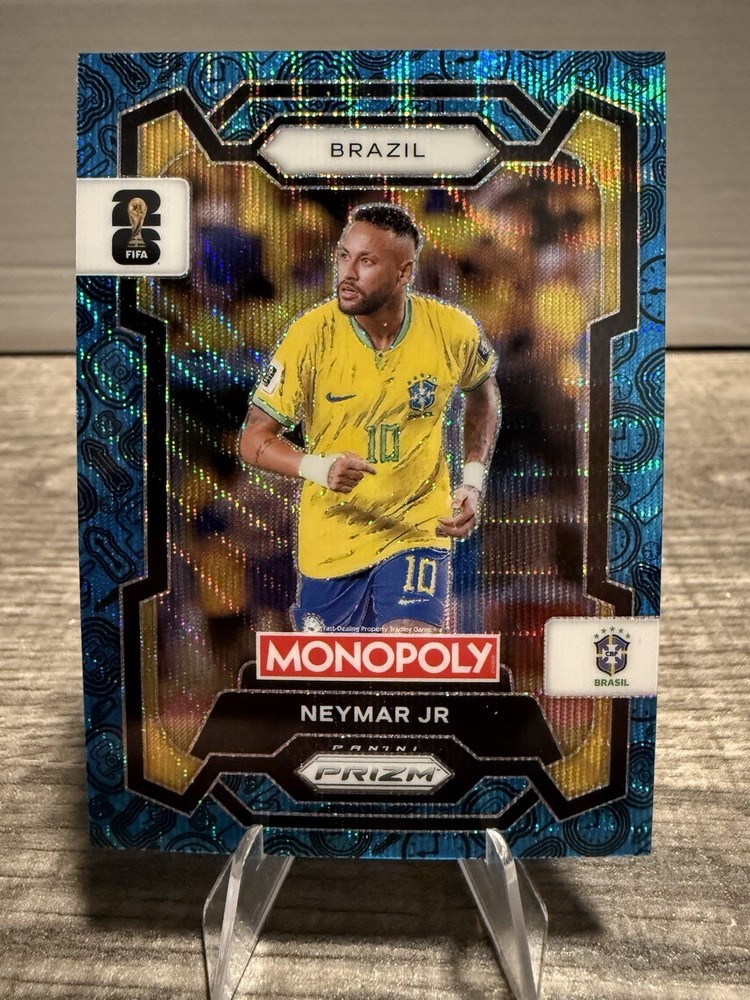 Neymar Jr. 2026 Panini Monopoly Prizm FIFA World Cup Four Corners Blue Wave #15