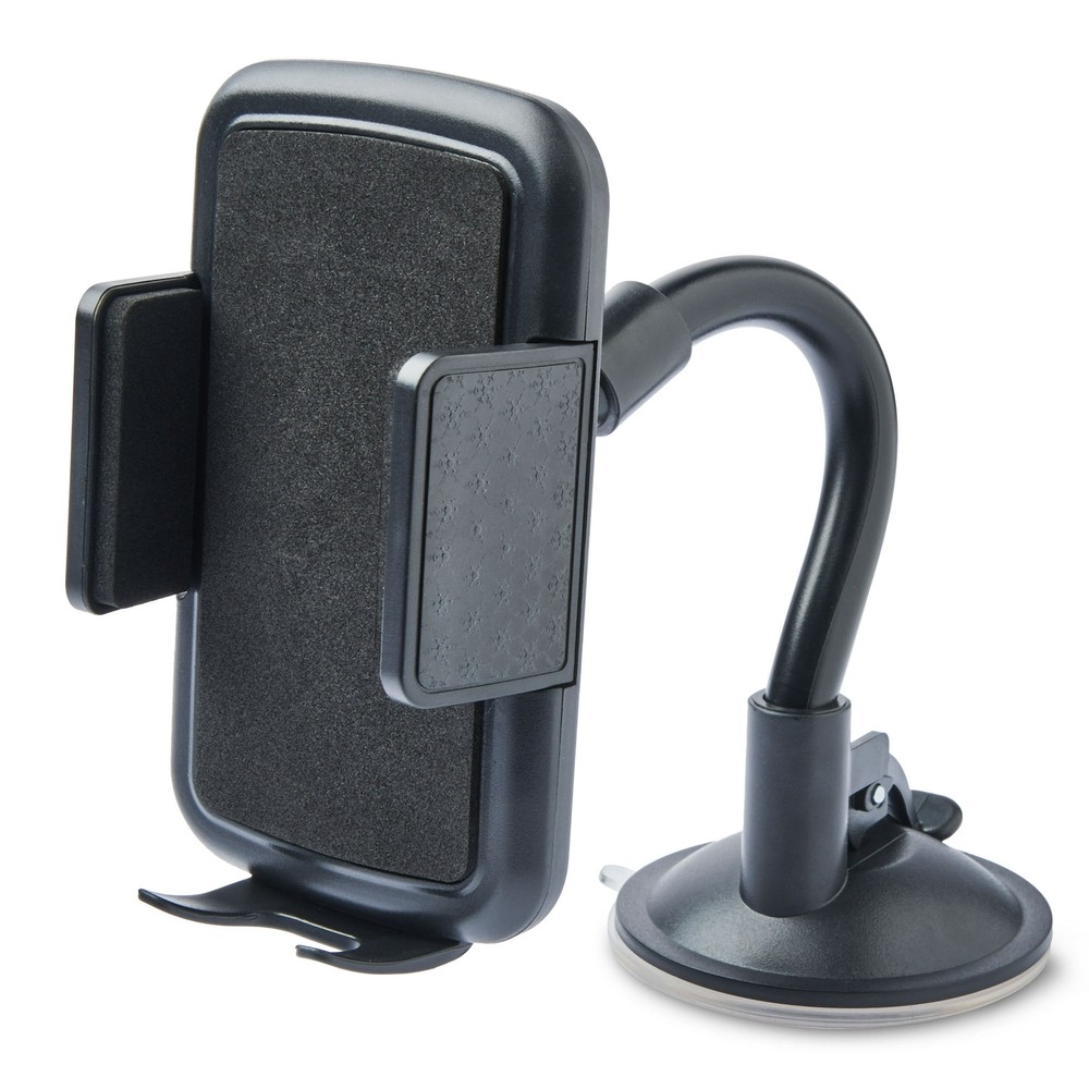 onn. Car Window or Dash Phone Mount Compatible Mobile Phones, Black