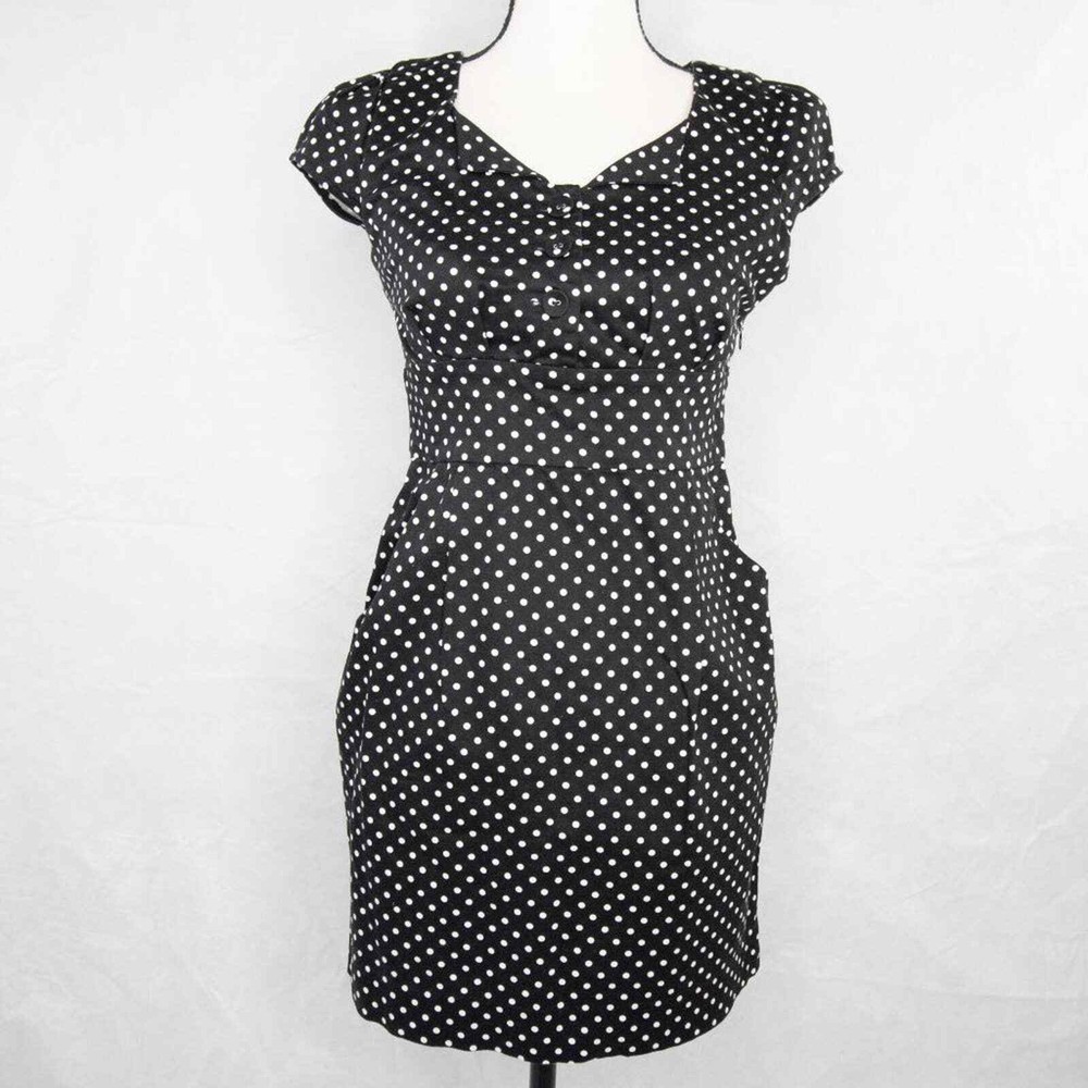 Vintage Black & White Polka Dot Cotton Dress