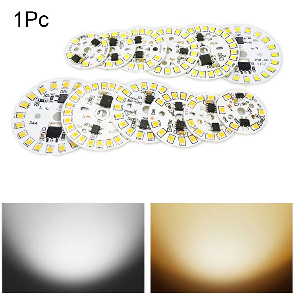 1Pc Round Smart IC Driver AC220V LED Chip Bulb Lamp Bean Light Plate 2835 SMD