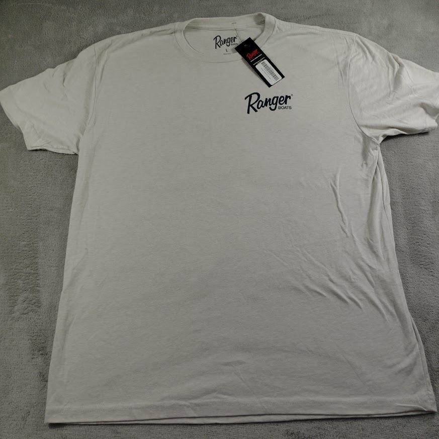 Ranger Boats Shirt Mens L Beige Tagless Crew Neck Graphic Short Sleeve Tee