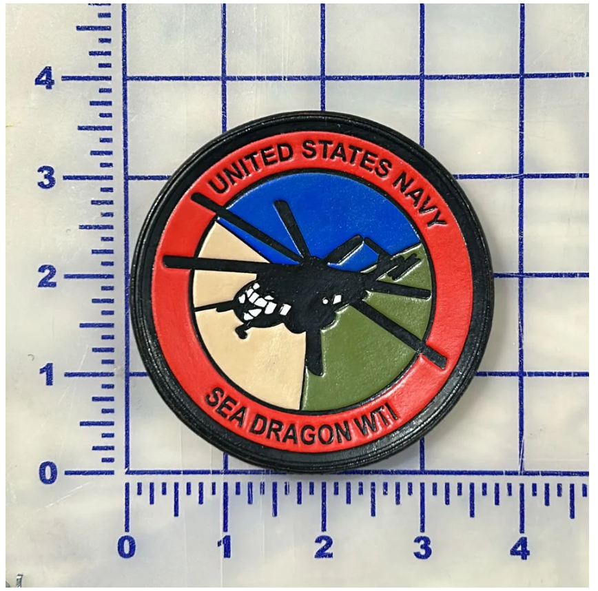 Navy Sea Dragon WTI Color Leather Patch for Jackets and Gear