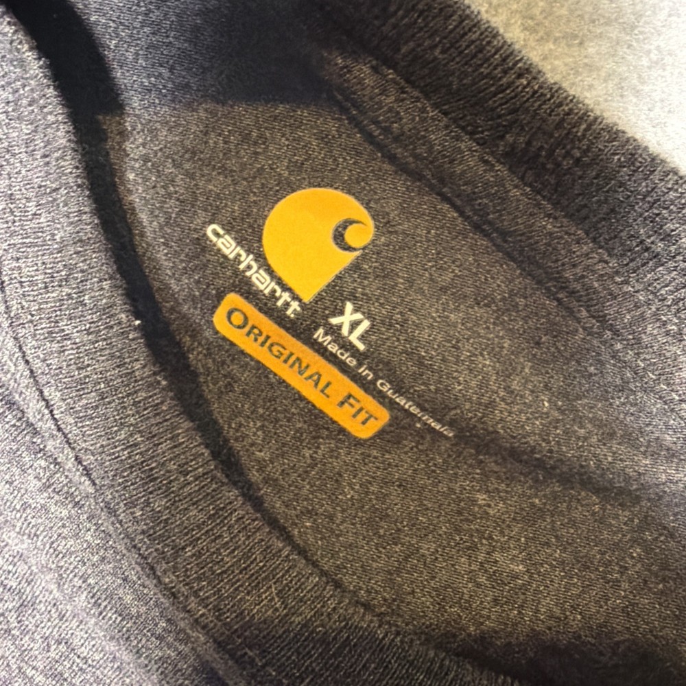 Carhartt Mens Original Fit Long Sleeve Thick Charcoal Gray T Shirt Size XL