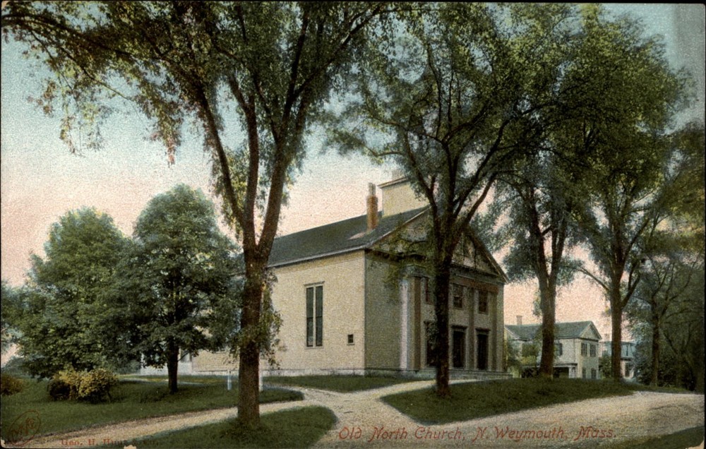 Old North Church Weymouth Massachusetts UDB c1905 unposted vintage postcard v979