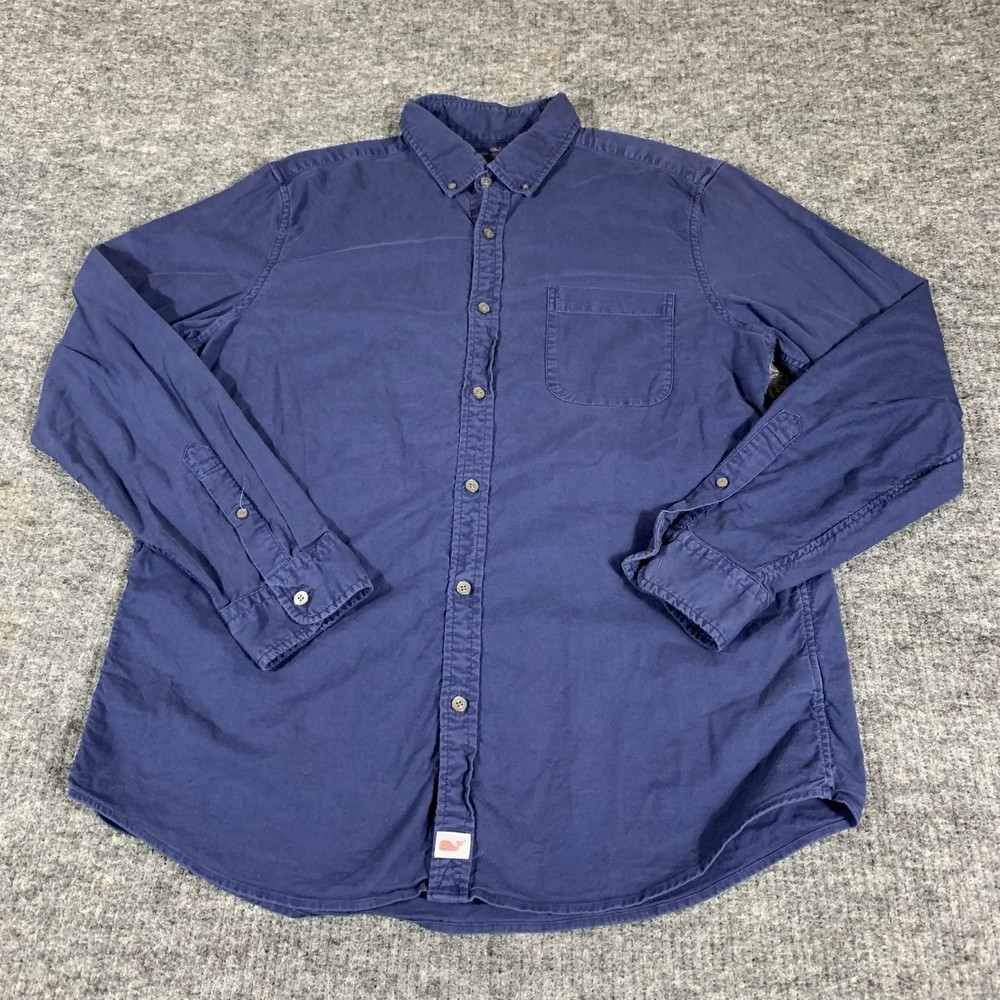 Vineyard Vines Shirt Mens L Blue Button Down Slim Fit Murray Pocket Preppy Work