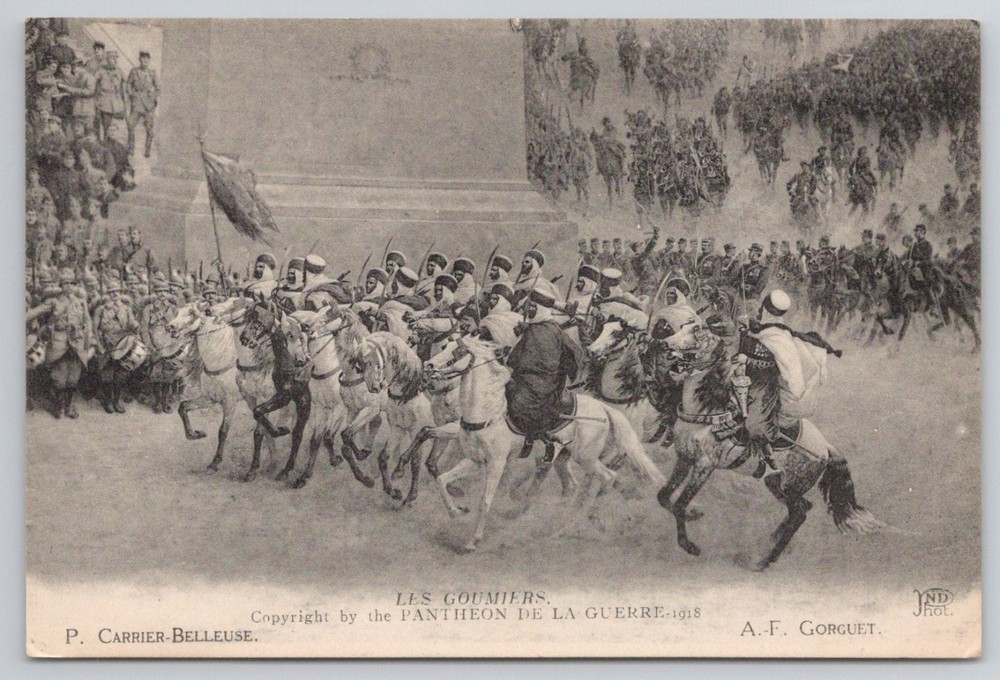 1918 WWI French Goumiers Mounted Soldiers Parade Postcard ND Phot