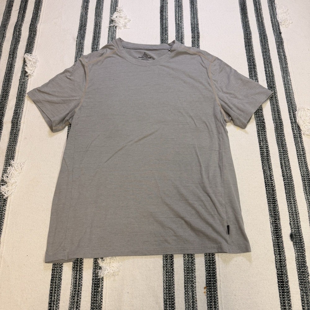 PrAna Shirt Mens Medium Gray Short Sleeve Performance Athletic Running Tee