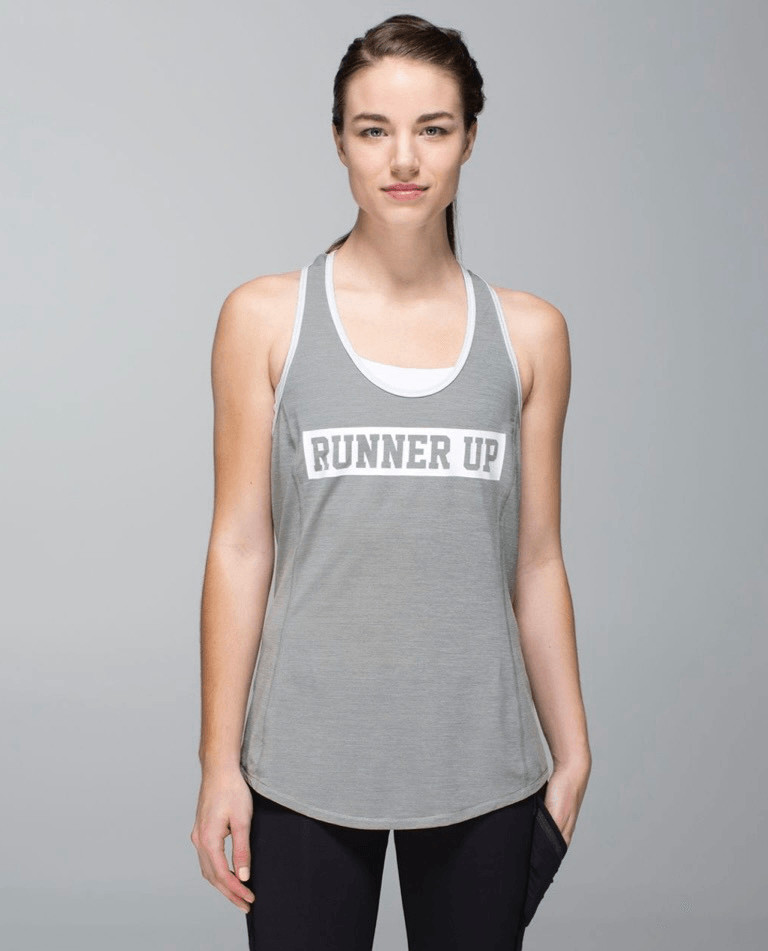 Lululemon Gray Silver Runner Up Racerback Tank Top Sz 2 Yoga Gym Active Workout