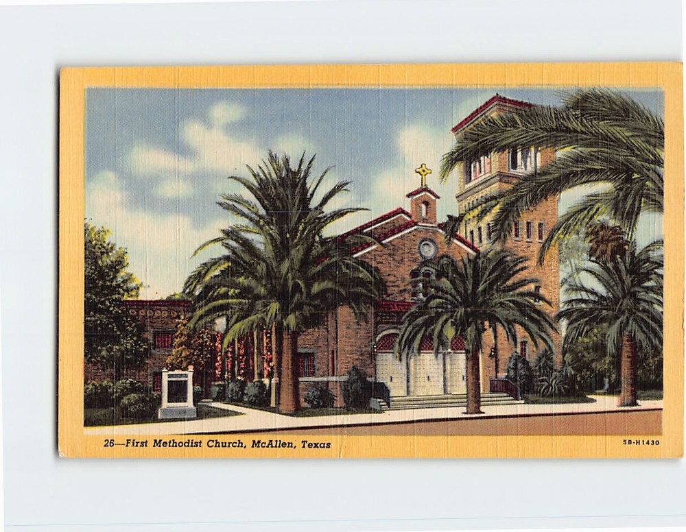 Postcard First Methodist Church McAllen Texas USA