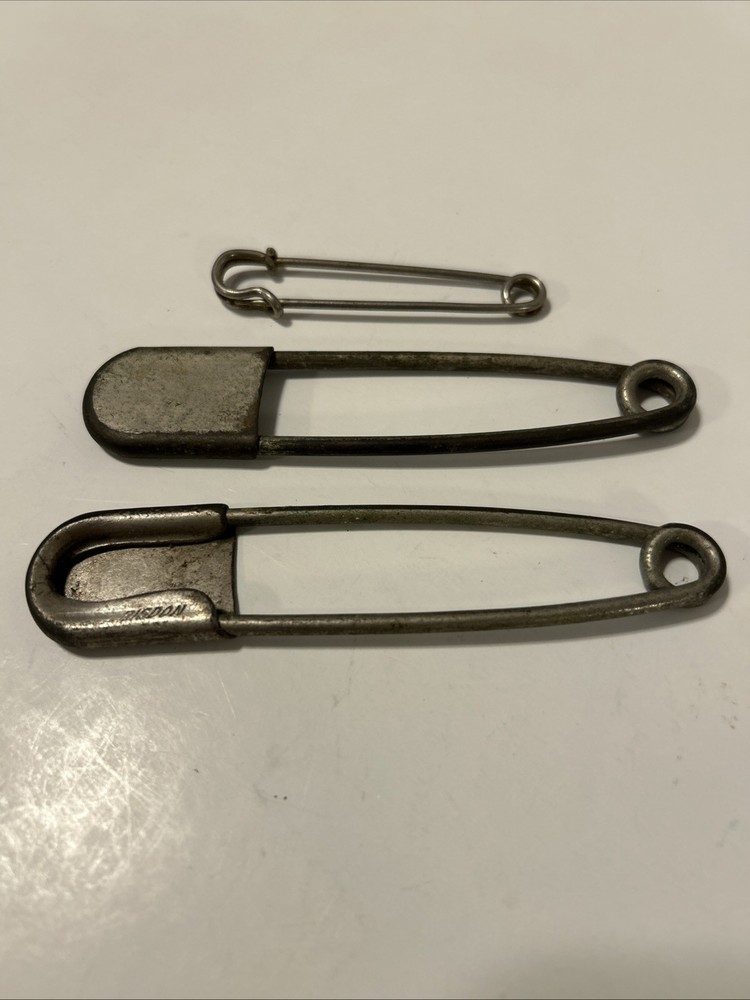Vintage Lot Metal Key Tag Pool Locker Basket Large Safety Pins