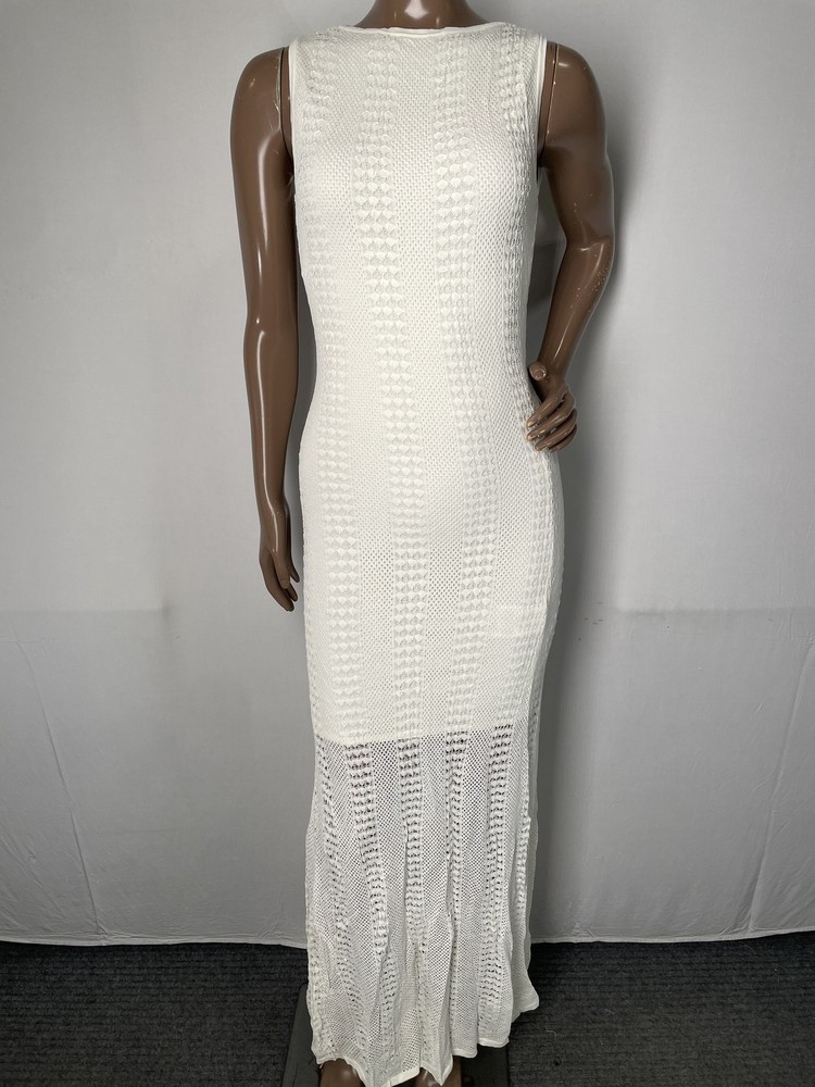 Marciano By Guess Womens Maxi Sweater Dress Cream Size 10 Emma Sleeveless Knit