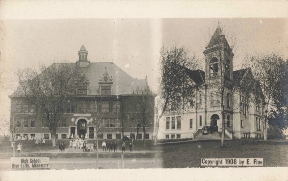 RPPC Mankato MN Blue Earth TIME FOR SCHOOL Two Good Looking Schools Multiview!!!
