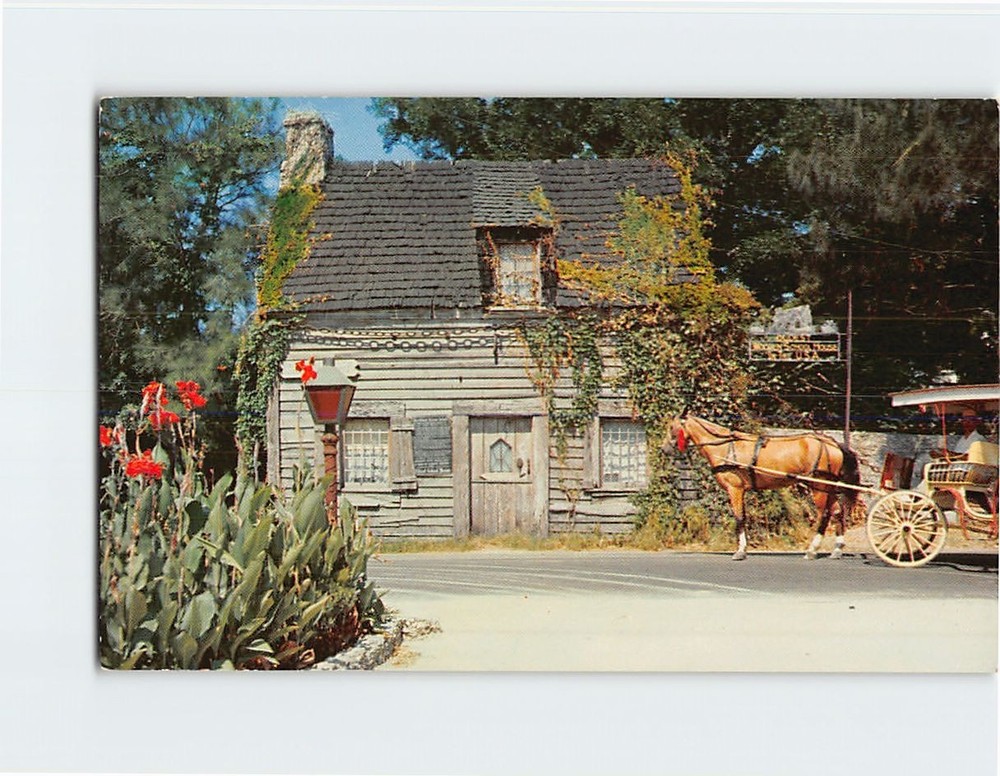 Postcard Oldest Wooden School House St. Augustine Florida USA