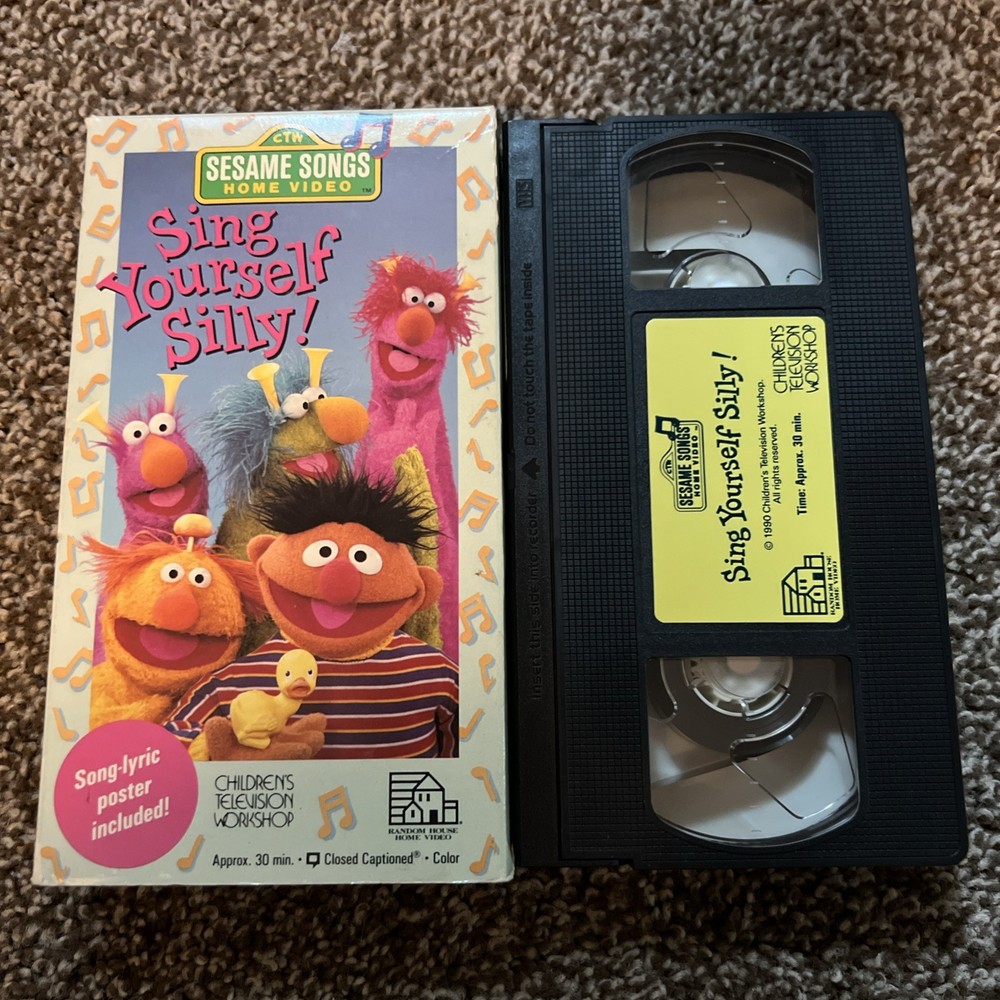 Sesame Street Sing Yourself Silly VHS 1990 Home Video Tape PBS Kids Show Music