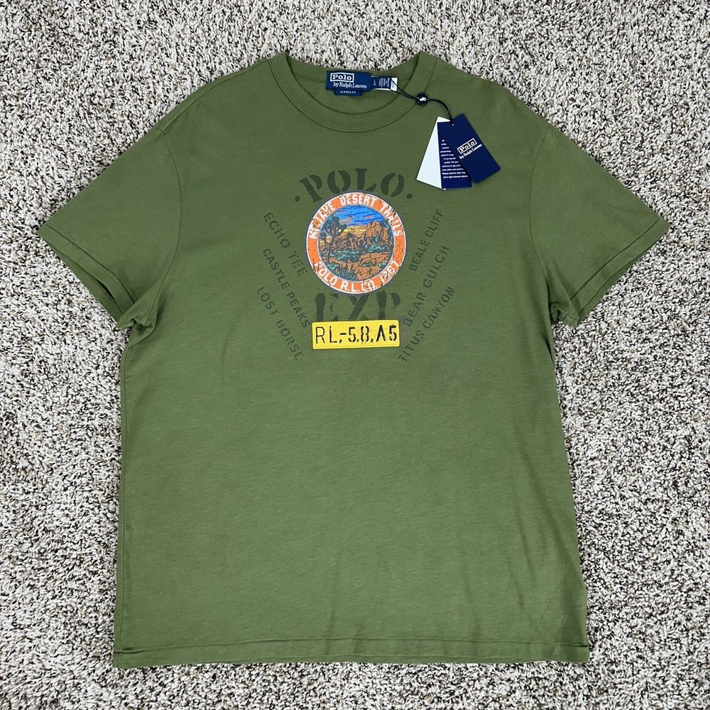 Polo Ralph Lauren RL Mojave Desert Trails T Shirt Mens Large Voyager Green NWT