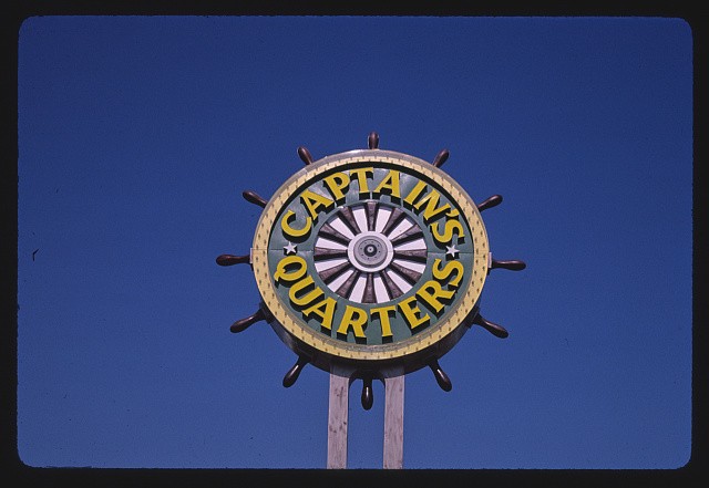Photo:Myrtle Beach South Carolina Captain's Quarters Sign 1970s