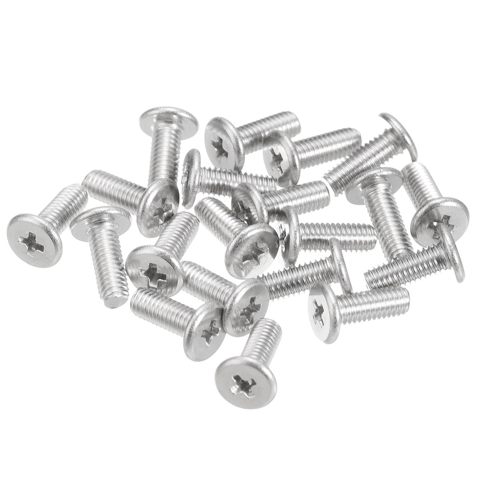 M3-0.5 x 8mm 20Pcs Metal Flat Round Head Screws Phillips Drive Machine Bolt