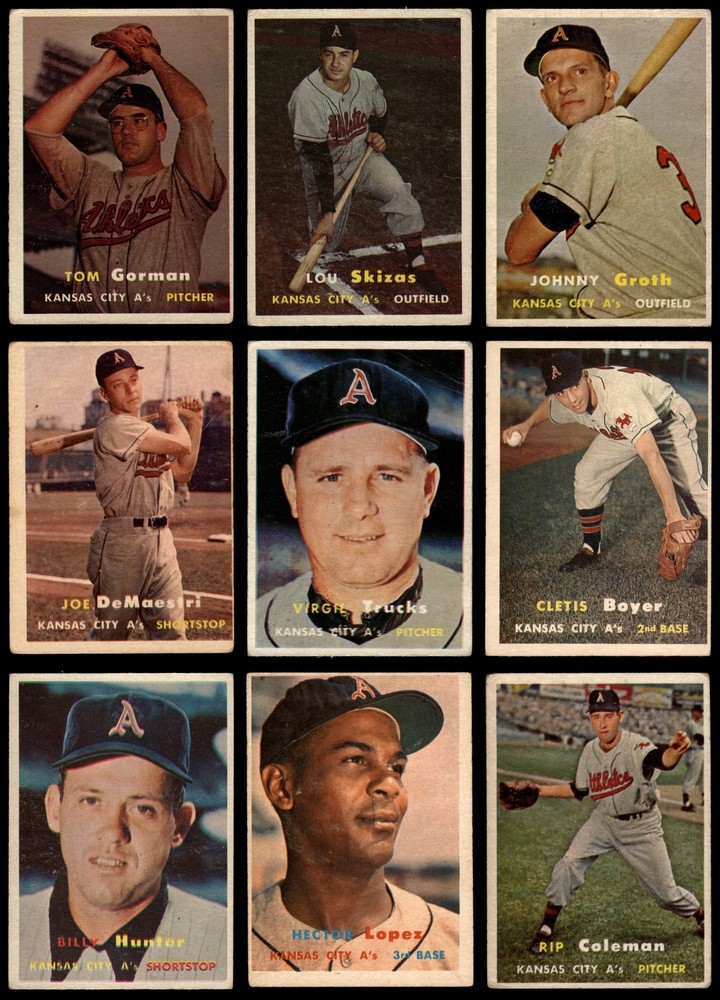 1957 Topps Athletics ( A's ) Near Team Set 1.5 - FAIR 7221500 (17 / 20 cards)