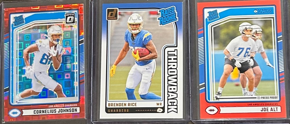 2024 Donruss Football Los Angeles Chargers 3 Card Rookie Insert/Parallel Lot!