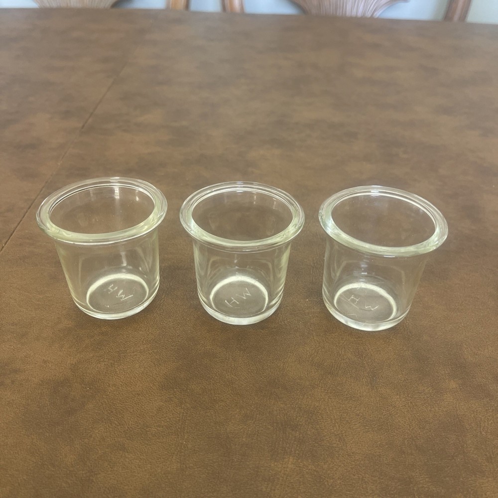 3 Vintage Glass Tealight Votive Candle Holder - 2.25 x 1.75 in.