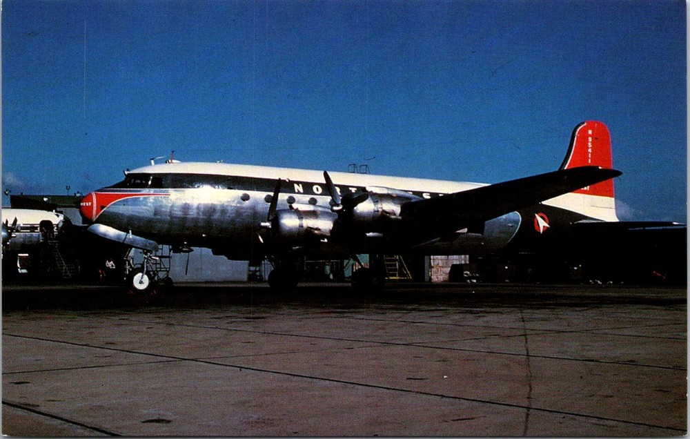 Dr Jim Stamps Postcard Northwest Dc-4 Historical Aircraft