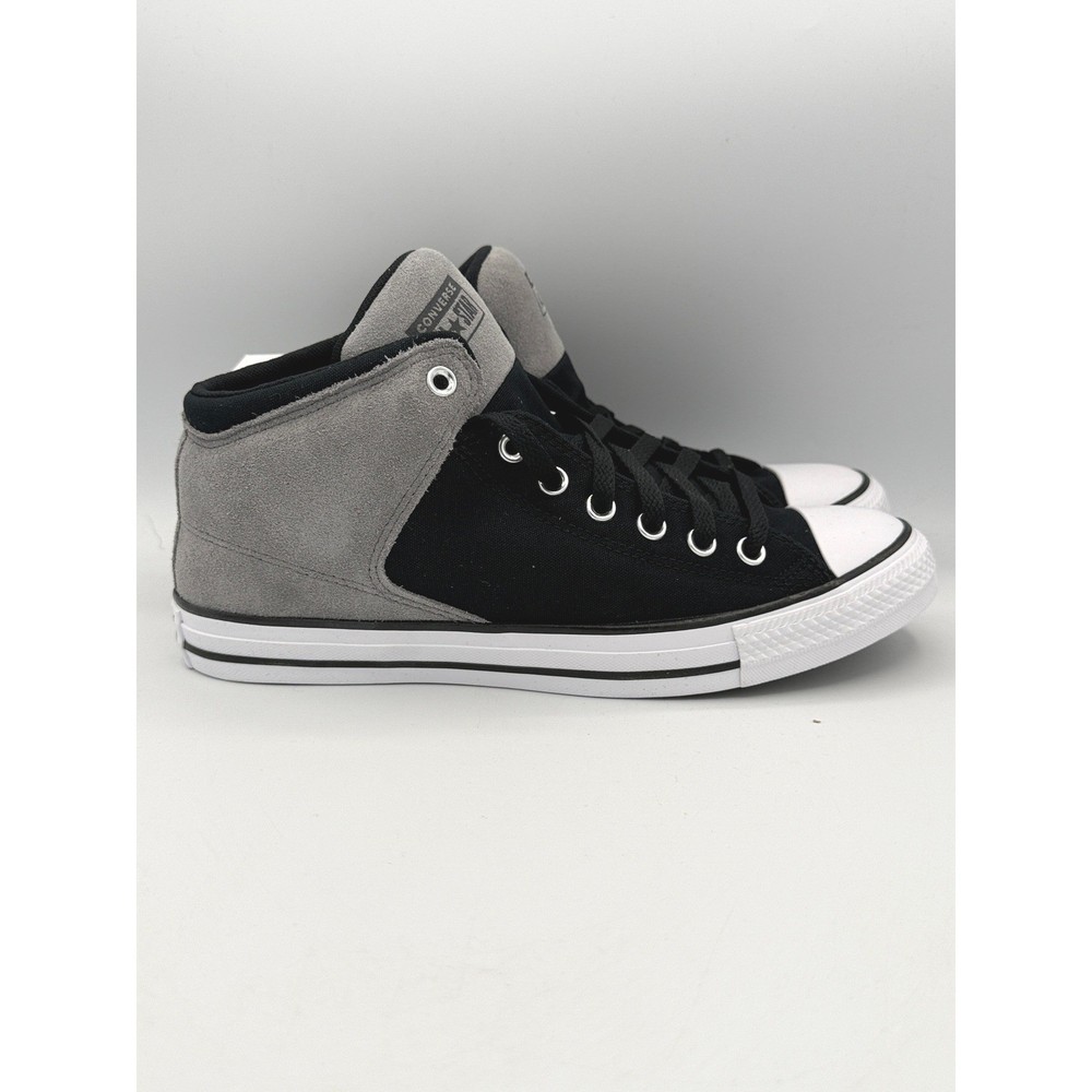 Converse CTAS High Street Mid Shoes Mens 9 Black Grey Suede Canvas A16470C