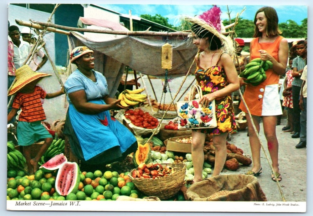 Market Scene - Jamaica 4x6 Postcard