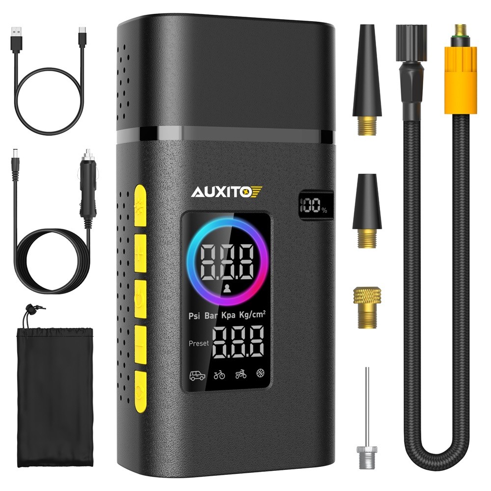 Bike Motorcycle Electric Air Pump Tire Inflator Portable Auto Car Air Compressor