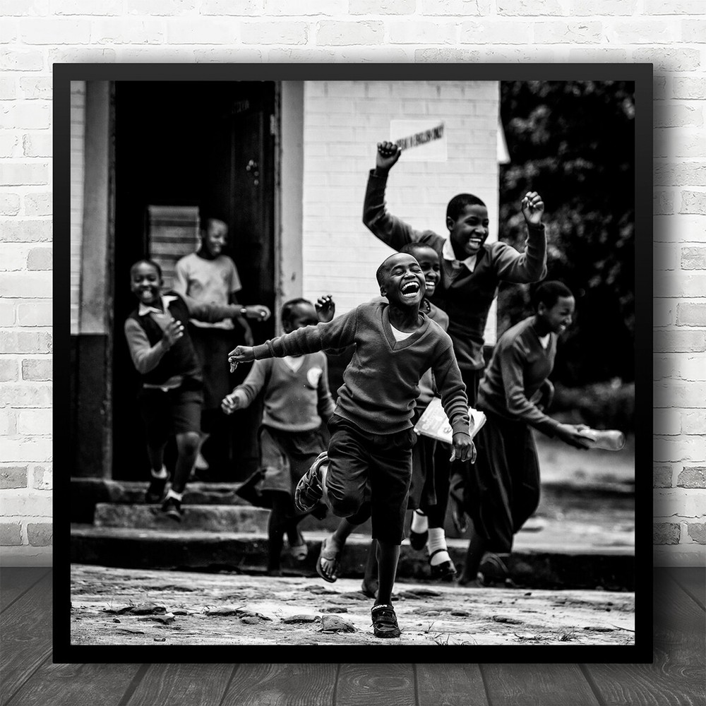 Africa Documentary Leave Left Exit Depart Departure Finish Square Wall Art Print