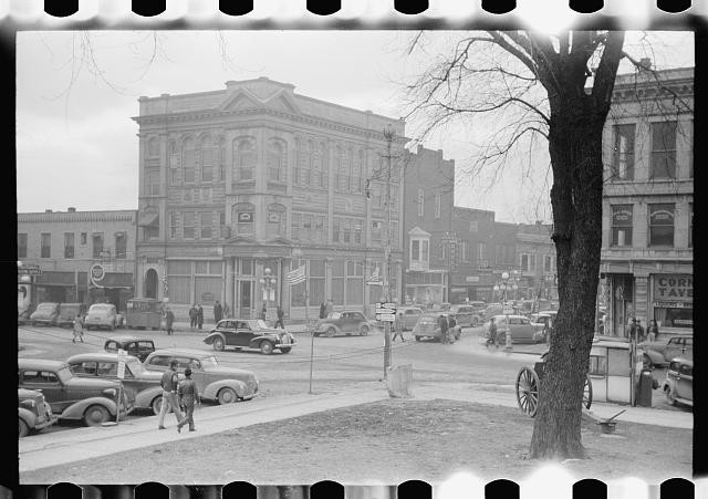 Salem Illinois Main Street 1940 downtown street scene cars storefronts