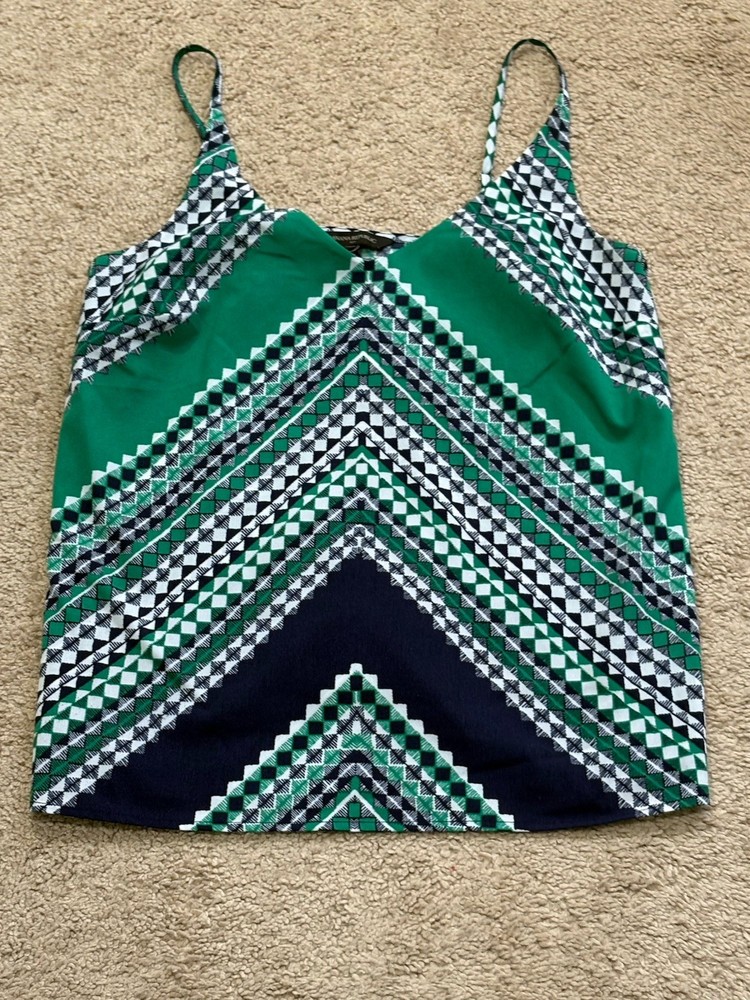 Banana Republic Womens Shirt Size Small Multicolor Print Adjustable Straps Flowy
