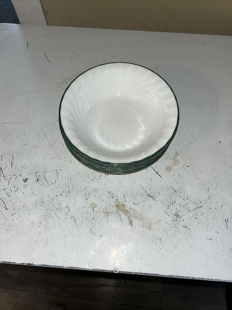 6-7 1/8 Corelle Corning Callaway Green Ivy Swirl Cereal /salad bowls