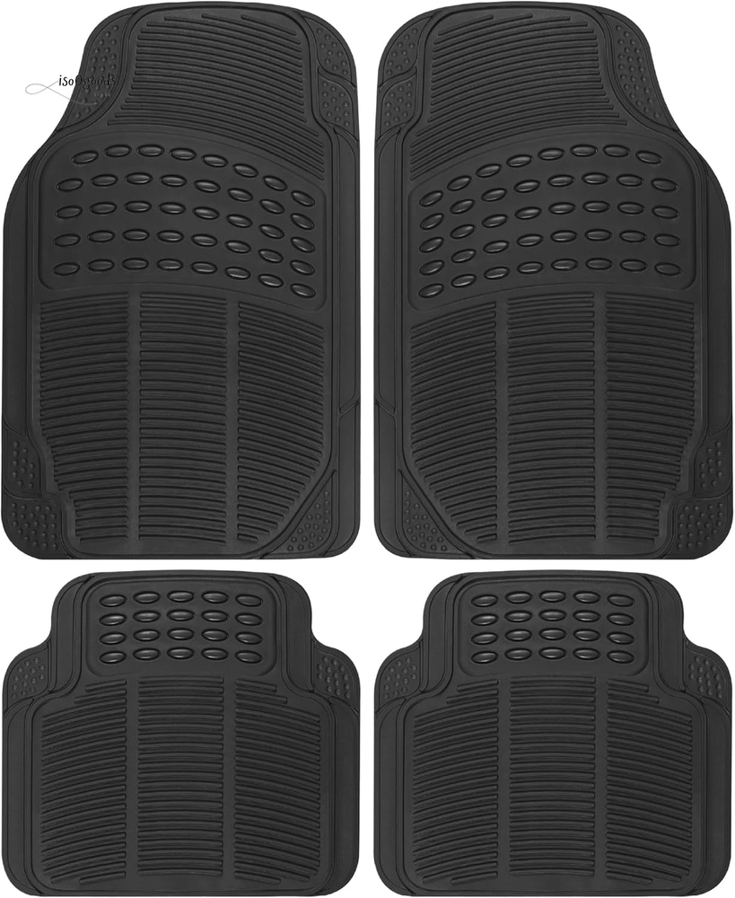 Floor Mats, 4-Piece All-Weather Car Mat with Universal Fit Design, Durable Rubbe