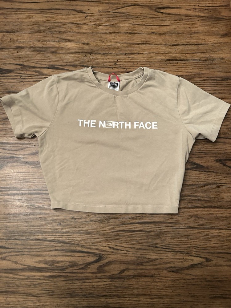The North Face Women's Small Mini Tee Cutoff Brown Tan Casual Top T-shirt