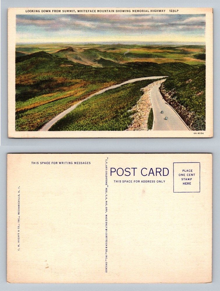 Whiteface Mountain, NY-New York, Summit Memorial Highway View Vintage Postcard