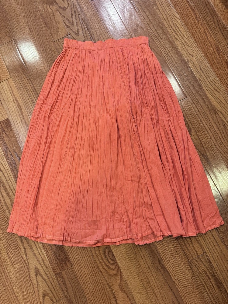 Vintage Y2k Orange Long Tiered Broomstick Skirt Free Size Avant Garde Hippie