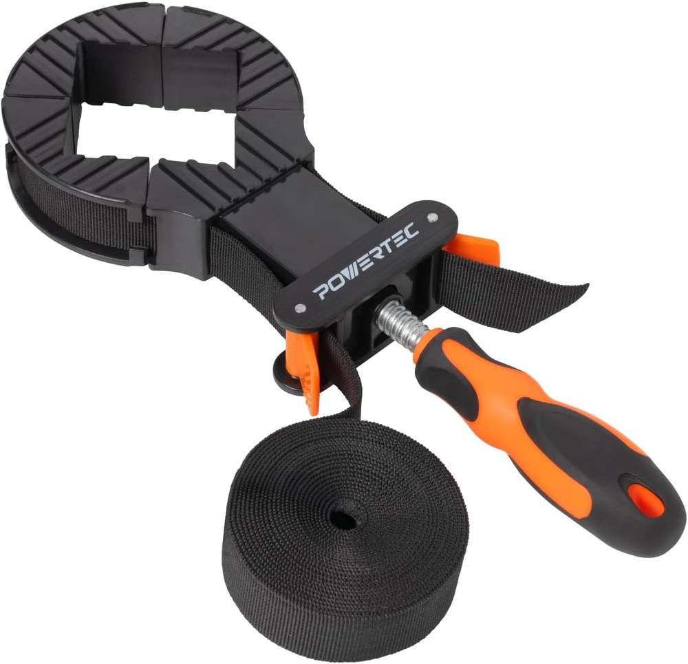 Strap Clamps for Woodworking – Quick Release Band Clamps with Ergonomic Handle,